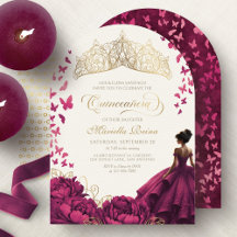 Burgunder Blumenkleid Prinzessin Quinceanera