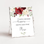 Burgunder Blumenspiel wie viele Küsse Brautparty Poster<br><div class="desc">Burgund Blumen wie viele Küsse Brautparty-Spiel. Matching-Elemente verfügbar.</div>