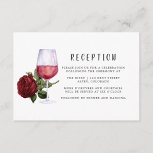 Burgunder Blumenwein Degustation Hochzeitsempfang Begleitkarte