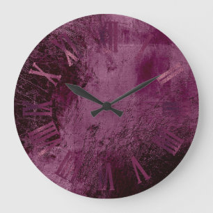 Burgunder-Bordeaux-metallische minimale römische Große Wanduhr