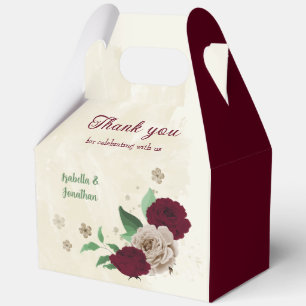 Burgunder Champagner Blume Hochzeit Geschenkschachtel