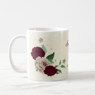 Burgunder-Champagner-Blumen  Kaffeetasse