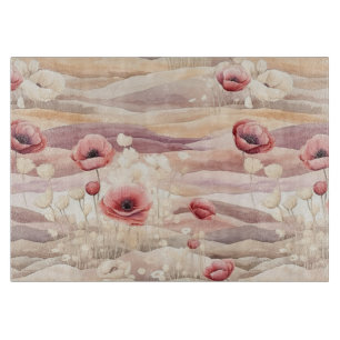Burgunder Creme Rouge Floral Brautparty Schneidebrett