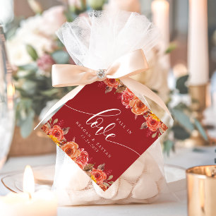 Burgunder Floral Herbsthochzeit Lass Dich Verliebe Geschenkanhänger