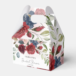 Burgunder Florale Hochzeitsshower-Personalisierung Geschenkschachtel