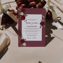 Burgunder Florale Tiefe Wein-Hochzeit im Stil des