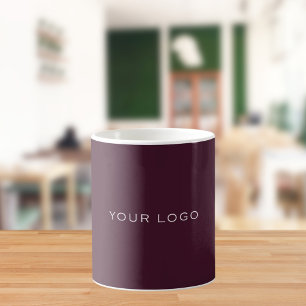 Burgunder-Geschäftslogo rechteckig Kaffeetasse