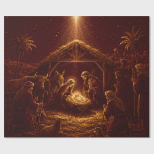 Burgunder Geschenkpapier zur Geburt