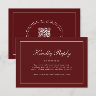 Burgunder-Herbst-Hochzeit-RSVP-Online-Beilagekarte Begleitkarte