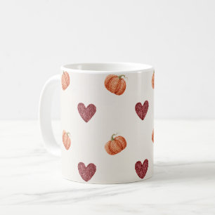 Burgunder-Herz-Kürbisse Kaffeetasse