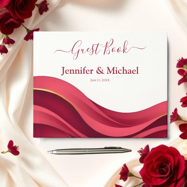 Burgunder Hochzeit Gästebuch (Burgundy Wedding Guest Book)