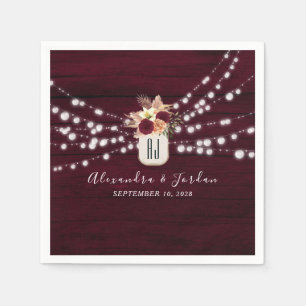 Burgunder Hochzeitsservietten Serviette