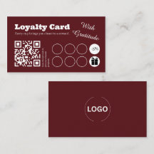 Burgunder-Kaffee-Treuekarte QR-Punch-Karte