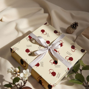 Burgunder-Kirschen & Süße Schrift – Valentinstag Geschenkpapier