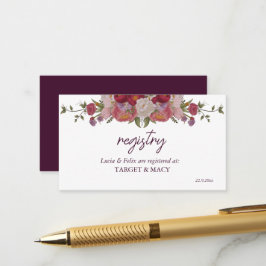Burgunder Leaf und Blume Hochzeitkarte Begleitkarte