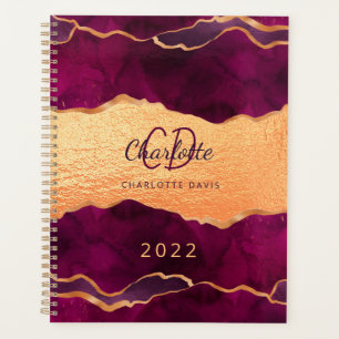 Burgunder lila gold Achat Marmor roségold 2025 Planer