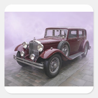 Burgunder Luxuslimousine 1930er Jahre Quadratischer Aufkleber