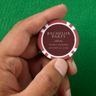 Burgunder-Maroon-Klassiker Herren-Junggesellenabsc Pokerchips