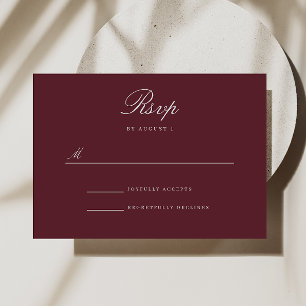 Burgunder-Merlot-Antwort-Hochzeits-RSVP-Karte RSVP Karte