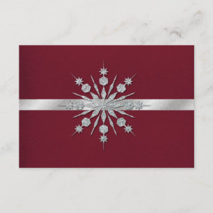 Burgunder mit Schneeflocke-Winter-Hochzeit UAWG RSVP Karte