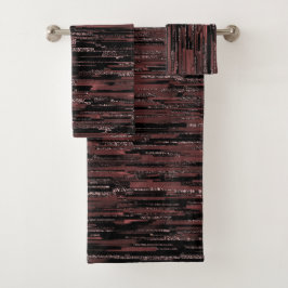 Burgunder Mosaik mit grobem Hintergrund Badhandtuch Set