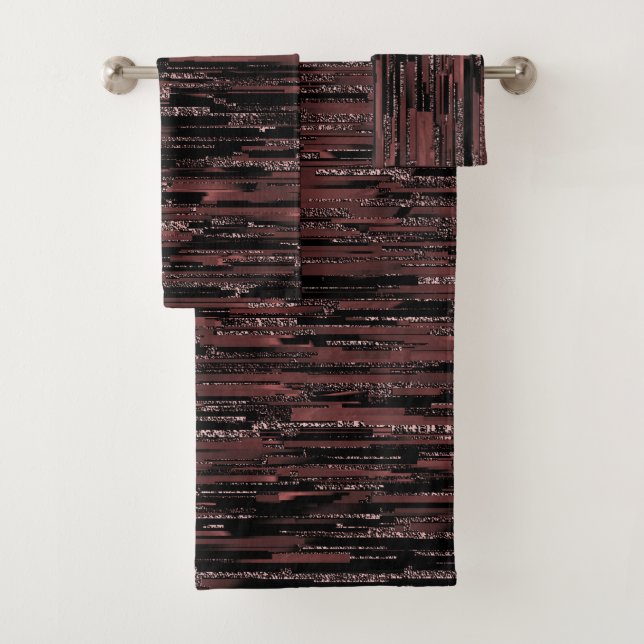 Burgunder Mosaik mit grobem Hintergrund Badhandtuch Set (Insitu)