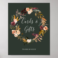 Burgunder Orange Floral Grün Karten und Geschenke