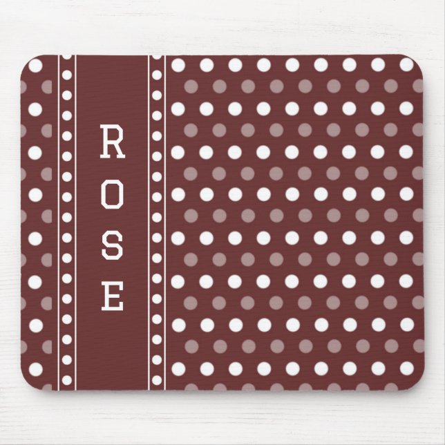 Burgunder Polka Punkt Mousepad (Vorne)
