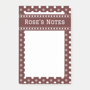 Burgunder Polka-Punkte Post-it Klebezettel