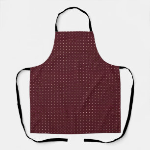 Burgunder Polka-Punkte Schürze