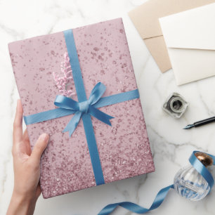 Burgunder Rosa Faux Glitter  Geschenkpapier