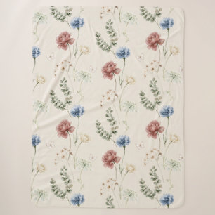 Burgunder-Rose Blaue Weiße Blumen Schmetterling Sherpadecke