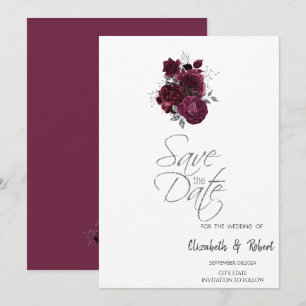 Burgunder Rosen - Termin merken Save The Date