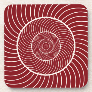 Burgunder Roter Wendelschwanz Fibonacci-Sequenz Getränkeuntersetzer