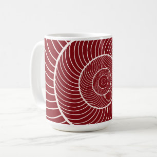 Burgunder Roter Wendelschwanz Fibonacci-Sequenz Kaffeetasse