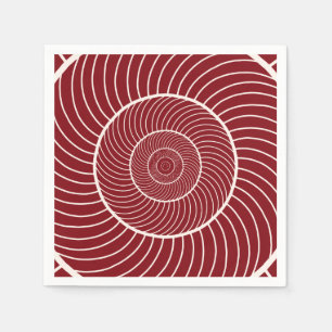 Burgunder Roter Wendelschwanz Fibonacci-Sequenz Serviette