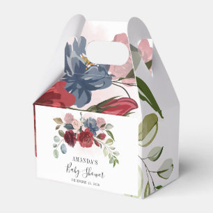 Burgunder-Rustikale Blumige Babyparty Custom Geschenkschachtel