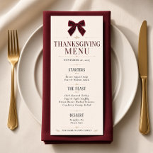Burgunder Samtschleife Thanksgiving-Dinner