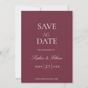 Burgunder Save The Date Einladung