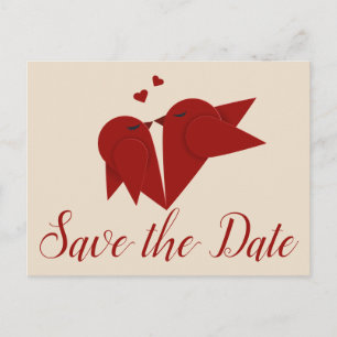 Burgunder Save The Date Liebesvogel Hochzeit Verlo Postkarte