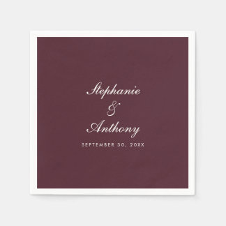 Burgunder Schrift Toskanische Villa Hochzeit Serviette