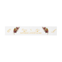 Burgunder-Sonnenblumen-Hochzeitseinladung Bauchban