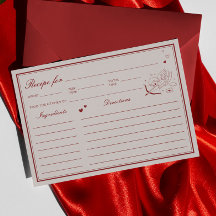 Burgunder Valentinstag Brautparty Rezeptkarte