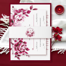 Burgunder Wappen Blume Hochzeit