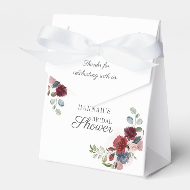 Burgunder Wasserfarbenfrohe Brautpartys Geschenkschachtel (Vorderseite)