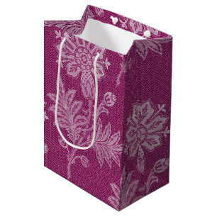 Burgunder-Wein-Blumen-Spitze-Braut-Dusche Mittlere Geschenktüte