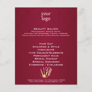 Burgunder Wein & Golden Beauty Salon Flyer