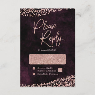 Burgunder Wein & Rose Gold Hochzeit Antwort UAWG