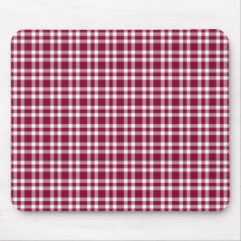 Burgunder weiß kariertes Muster Mousepad