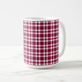 Burgunder Weiß Karomuster Kaffeetasse